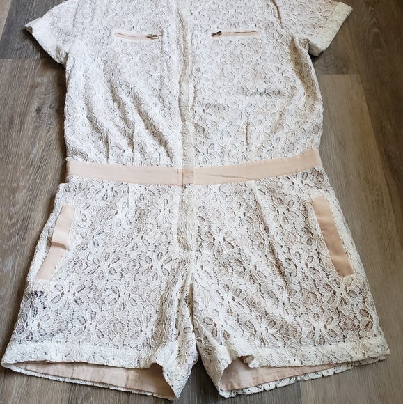 Maje Clarisse Creme Lace Romper - Picture 6 of 15